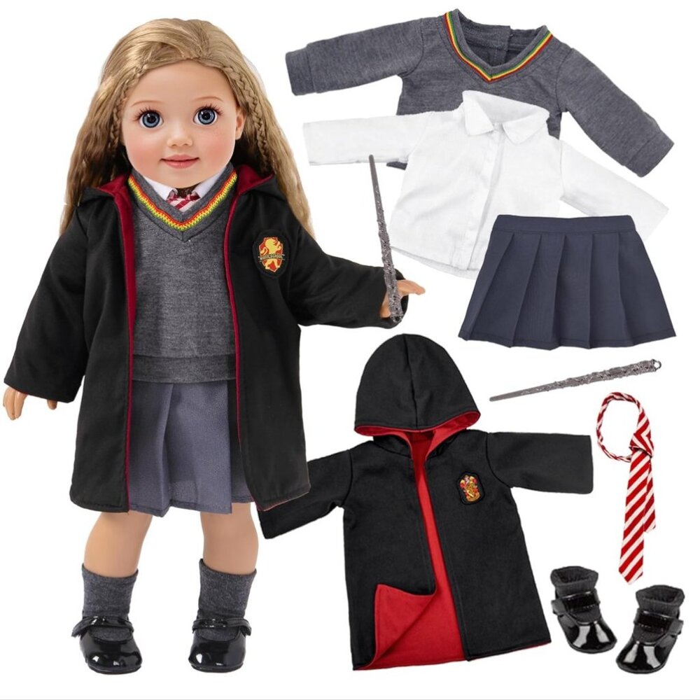 18 Inch Doll Clothes and Accessories School Uniform Costume Set